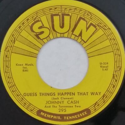 JOHNNY CASH Guess Things Happen That Way 295 SUN 7quot; 45rpm Vinyl VG 1958 $19.99