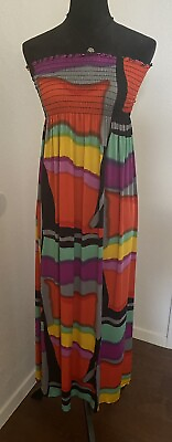 #ad Women’s Multicolored Sleeveless Maxi Dress M $13.20