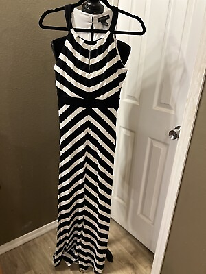 #ad White House Black Market Sleeveless Maxi Dress Striped Size XS $24.99