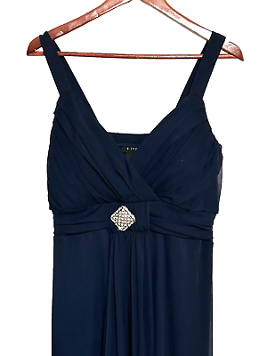 #ad Women#x27;s B. Smart Navy Blue Dress Size 16 Party Cocktail Long Rhinestone Detail $24.99