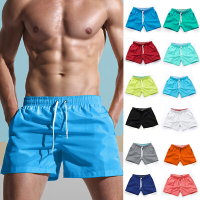#ad #ad Men#x27;s Swim Trunks Summer Swimwear Swimming Beach Shorts Boxer Short Swim Pants $15.16