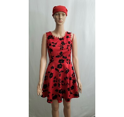 Black and Red Floral Mini Junior Dress $30.00