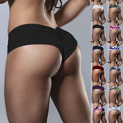 #ad 2024 Sexy Swimwear Women Briefs Bikini Bottom Side Ties Brazilian Thong Swimsuit $10.08