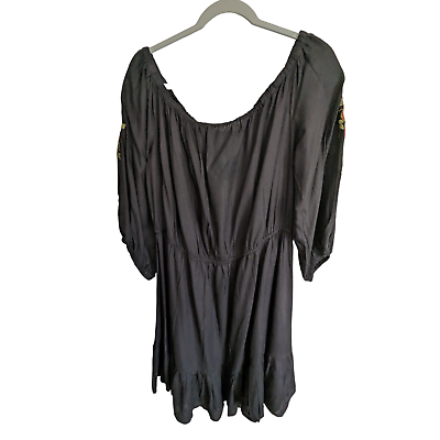 #ad Black Dress 2x Ruffle Hem $14.00