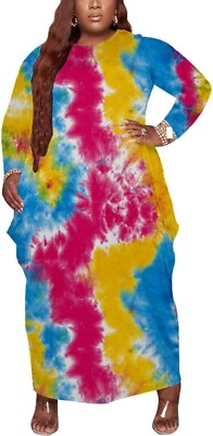 #ad Tycorwd Women#x27;s Casual Maxi Dress Plus Size 4X Multi Color $32.98