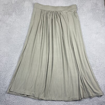 #ad Chicos Maxi Skirt Women Plus Size 16 18 Green Vetiver Pull On Lagenlook Boho $34.98