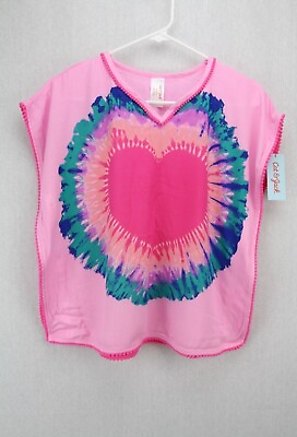 Cat amp; Jack Girl#x27;s XS 4 5 Pink Multicolor Caftan Style Swimsuit Cover Up $10.95