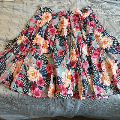 #ad Hell Bunny Pink Lotus Skirt Size 2xl $25.00