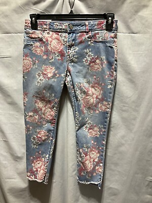 #ad Gap Flowered Jean Jeggings Size 12 Plus Juniors Ankle Stretch 22quot; Inseam $12.37
