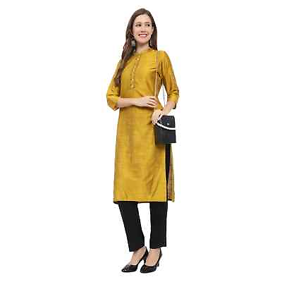 #ad #ad Long Women Printed Kurti Indian Treditional Syntheti Look Party Wear Ethnic Gift $19.31
