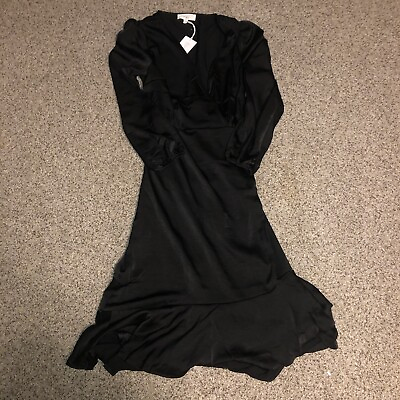#ad Lucky Brand Women#x27;s Long Sleeve Black Maxi Dress NWT Size Large $29.99