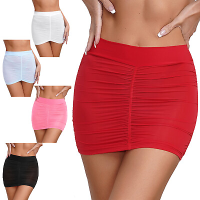 #ad Women Skirt Bands Mini Compression Bodycon Nightclub Nightwear Short Underwear $3.67