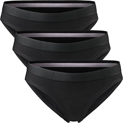 #ad DANISH ENDURANCE 3 Pack Women#x27;s Bikini Brief Panties in Organic XS Black 201001 GBP 13.99