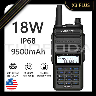 18W BAOFENG X3 PLUS LONG DISTANCE TRI BAND HAM RADIO HIGH POWER WALKIE TALKIE US $45.59