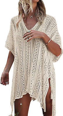 #ad Women’S Bathing Suit Cover up for Beach Pool Swimwear Crochet Dress $27.89