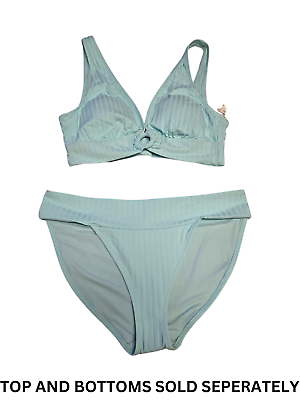 #ad American Eagle Aerie Blue Teal Striped Texture Swim Suit Choose Top or Bottoms $13.99