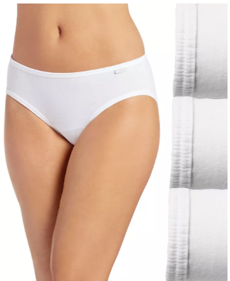 Women Jockey 3 Pack Elance Bikini White Color 100% Cotton Comfort Underwear $24.00