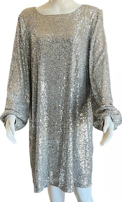 #ad Preston amp;York $139 Silver Cocktail Dress Size 18 NEW With Tags $48.98