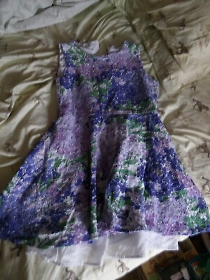 #ad Girl#x27;s Children#x27;s Place XL 16 Purle Floral Long Length Sleeveless Dress $19.99