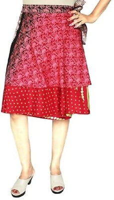 #ad 2 Pcs Pack vintage silk Sari skirt women beach Bohemian skirts Hippie $26.99