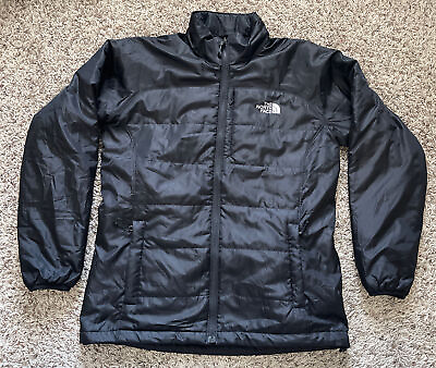 Womens North Face TNF Large Black Full Zip Puffer Jacket $64.99