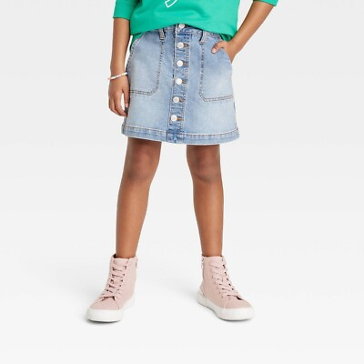 #ad Girls#x27; Button Front Jeans Skirt Cat amp; Jack™ Medium Wash XL $6.29