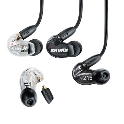 #ad Shure SE215 In Ear Clear Black In Ear Professional Sound Isolating Headphones US $49.99