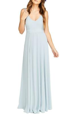 #ad Show Me Your Mumu Jen Maxi Dress XS Open Back Light Blue Wedding EUC $198 B64 $25.59
