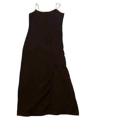 #ad Black bodycon dress medium maxi Slit Spring Summer White $29.99