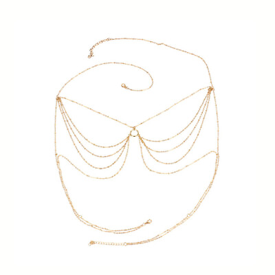 #ad Bohemian Tassel Chain Beach Bikini Jewelry Chain Multilayer Body Necklace $9.38