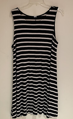 #ad Women’s Summer Dress XL Black and White stripes $11.00