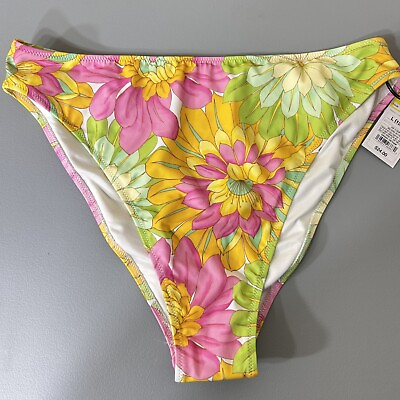 #ad Shade amp; Shore Swimwear Women#x27;s High Waist Bikini Swimsuit Bottoms Floral Large $11.13