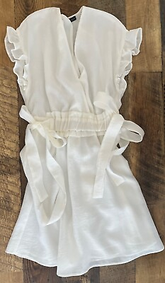 #ad Zara Beautiful Romantic style mini dress with ruffles white size S lined $20.00