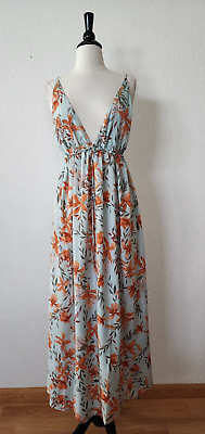Anthropologie Maxi Dress New Size Medium Floral Cut Out Coastal Boho Goddess $45.00