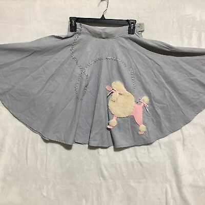 Vintage Handmade Pale Blue Poodle Skirt 50#x27;s Costume Style 26quot; waist 21quot; length $19.50