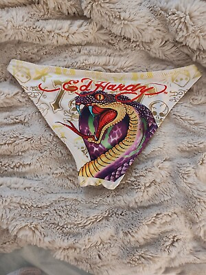 #ad Ed Hardy Bikini Bottom Swimsuit M Snake Embellished $75.00