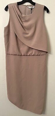 #ad Halston Heritage Drape Front Asymmetric Cocktail Dress Size 10 $39.00