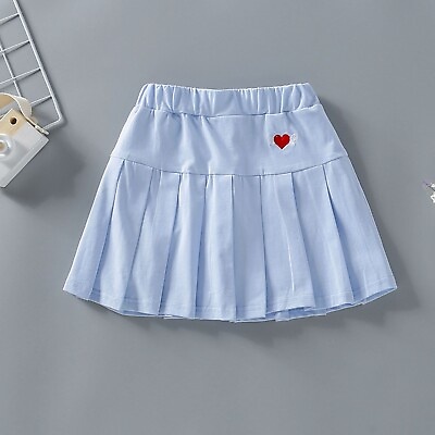 #ad Toddler Little Kid Baby Girl Skorts Skirts For Girls Flared Plain Pleated $19.19