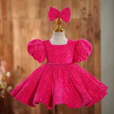 #ad Children#x27;s Sequined Princess Dress Wedding Birthday Party Flower Girl Dresses $98.30