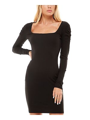 #ad ULTRA FLIRT Womens Long Sleeve Square Neck Short Cocktail Body Con Dress Juniors $3.39