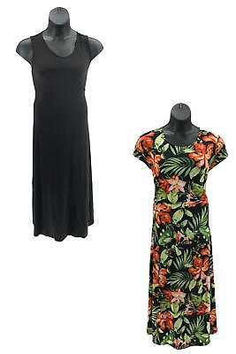Attitudes by Renee Como Jersey Maxi Dresses Black Maui Set of 2 $34.99