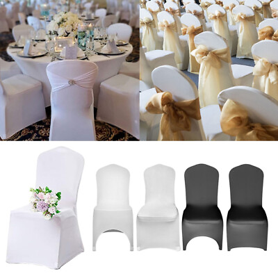 #ad Spandex White Chair Covers for Hotels Restaurants Wedding Banquet Party 50 100PC $155.93