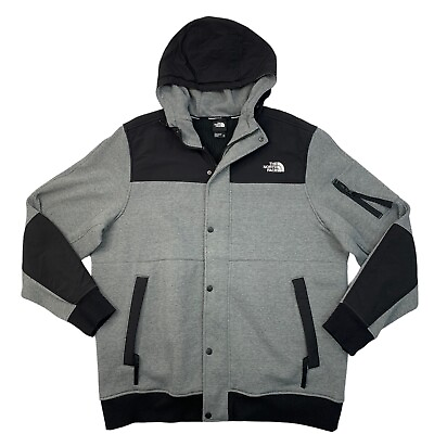 #ad The North Face Jacket Mens XXL 2XL Gray Black High Rail Hooded Heavy Fleece $59.94