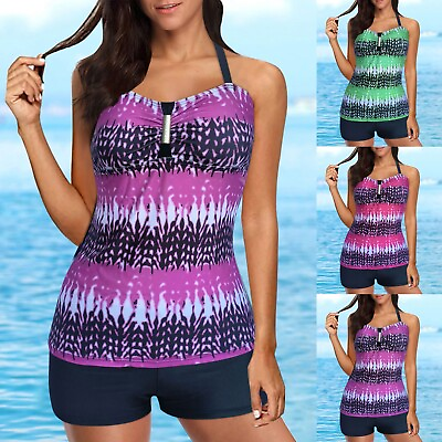#ad #ad Tankini Swimsuits For Women Plus Size Two Piece Floral Stretchy Summer Vacation $13.99