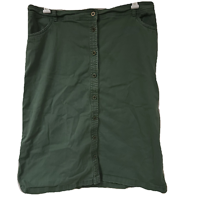 #ad Laura Scott Womens W36 Green Button Down Long Maxi Denim Skirt Length 27quot; $9.99