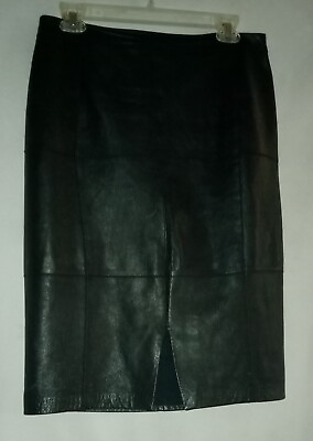 #ad White House Black Market Leather Skirt Women#x27;s Size 4 Free Shipping $65.00
