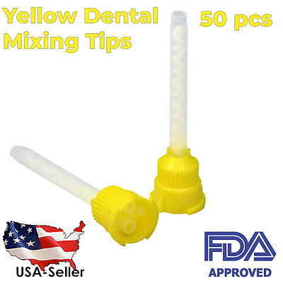 Yellow Dental Impression Mixing Tips 50 pcs FDA $13.99