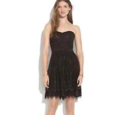 #ad Madewell black lace overlay strapless party cocktail dress size 0 $16.00