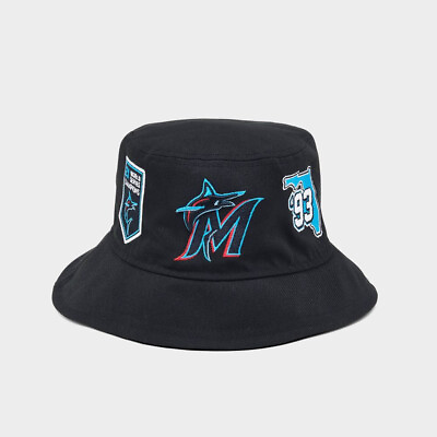New Era Miami Marlins World Series Patch Bucket Hat Sun Beach Large XL Florida $24.99