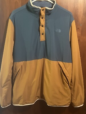 #ad The North Face Men#x27;s Mountain Sweatshirt Pullover Siwe L Snap T Jacket Coat $75.00